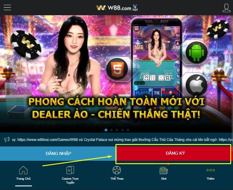 đăng ký w88 mobile